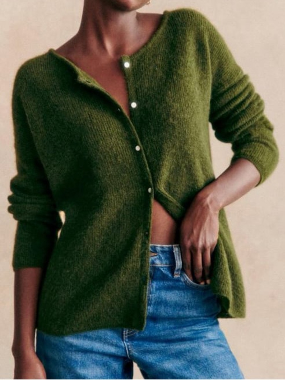 Sézane Gaspard Cardigan, Size XS, in Perfect Green - Picture 2 of 11